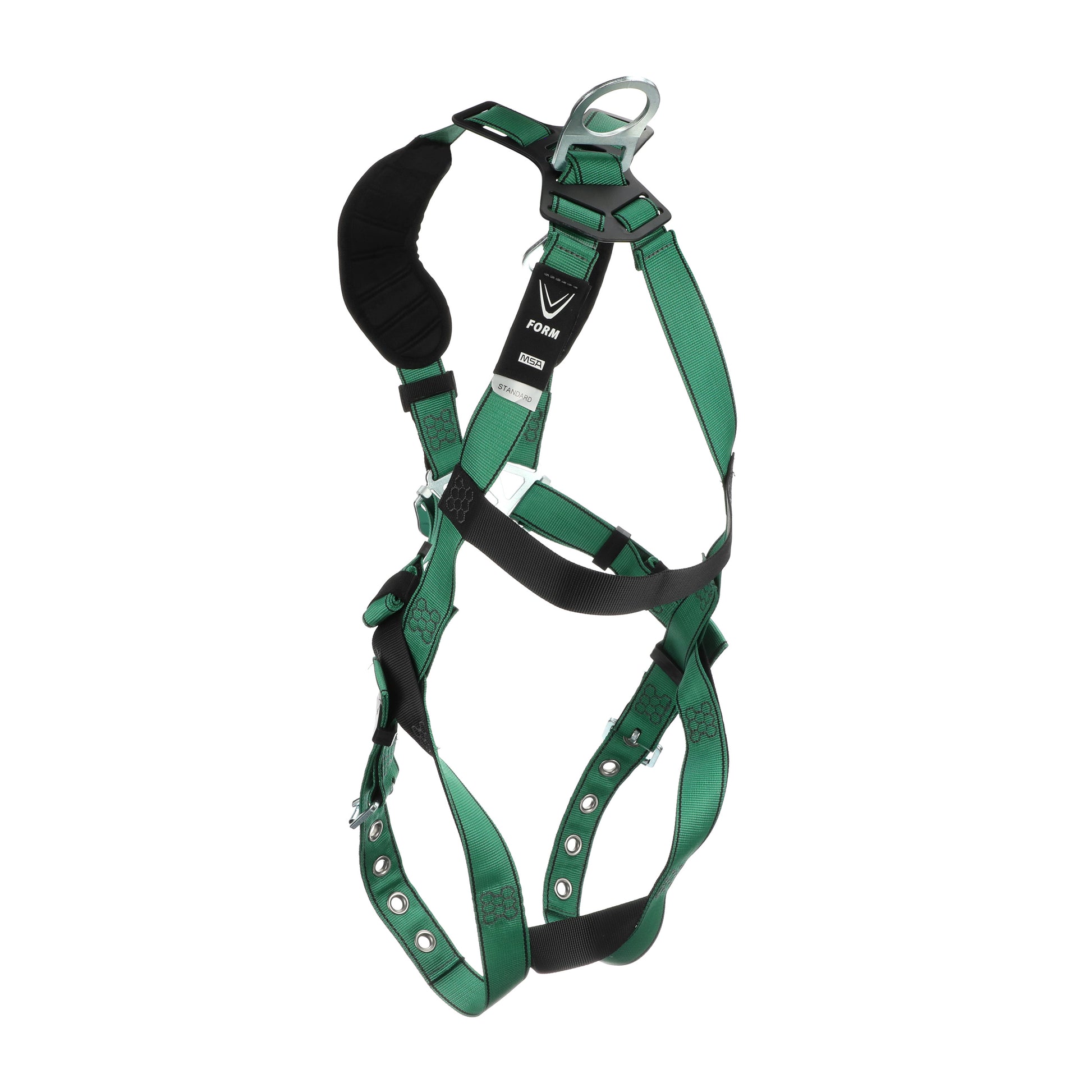 MSA V-FORM Harness w/Back & Shoulder D-Rings - Tongue Buckle Leg Straps - Extra Small - 10197218