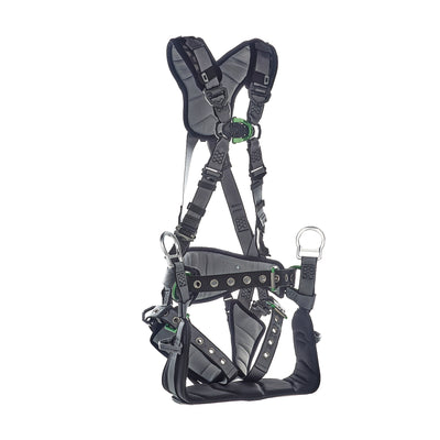 MSA V-FIT Tower Harness w/Back, Front & Side D-Rings - Tongue Buckle Leg and Belt Straps - Shoulder & Leg Padding - Standard - 10218042