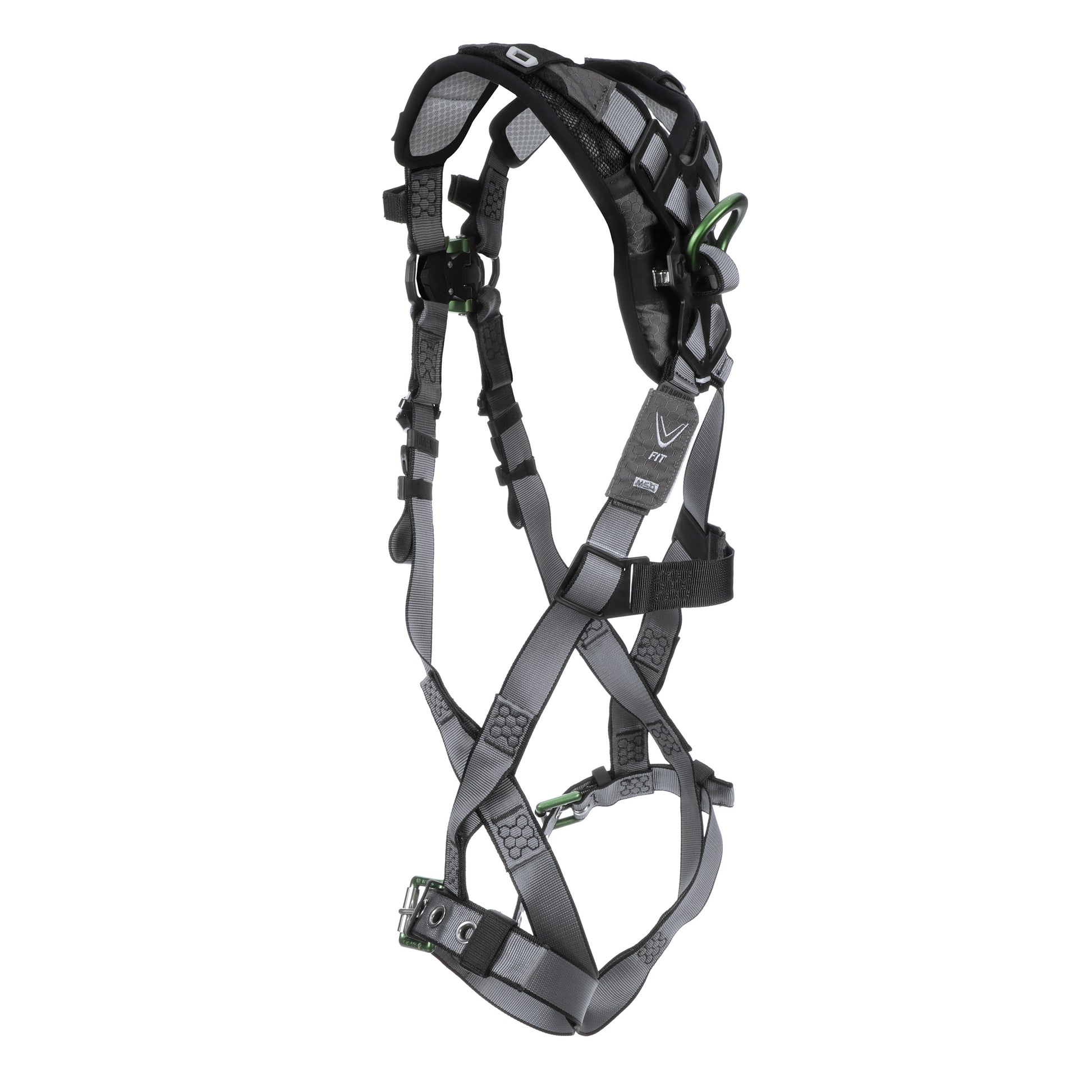 MSA V-FIT Harness w/Back D-Ring - Tongue Buckle Leg Straps - Shoulder & Leg Padding - Extra Large - 10194978