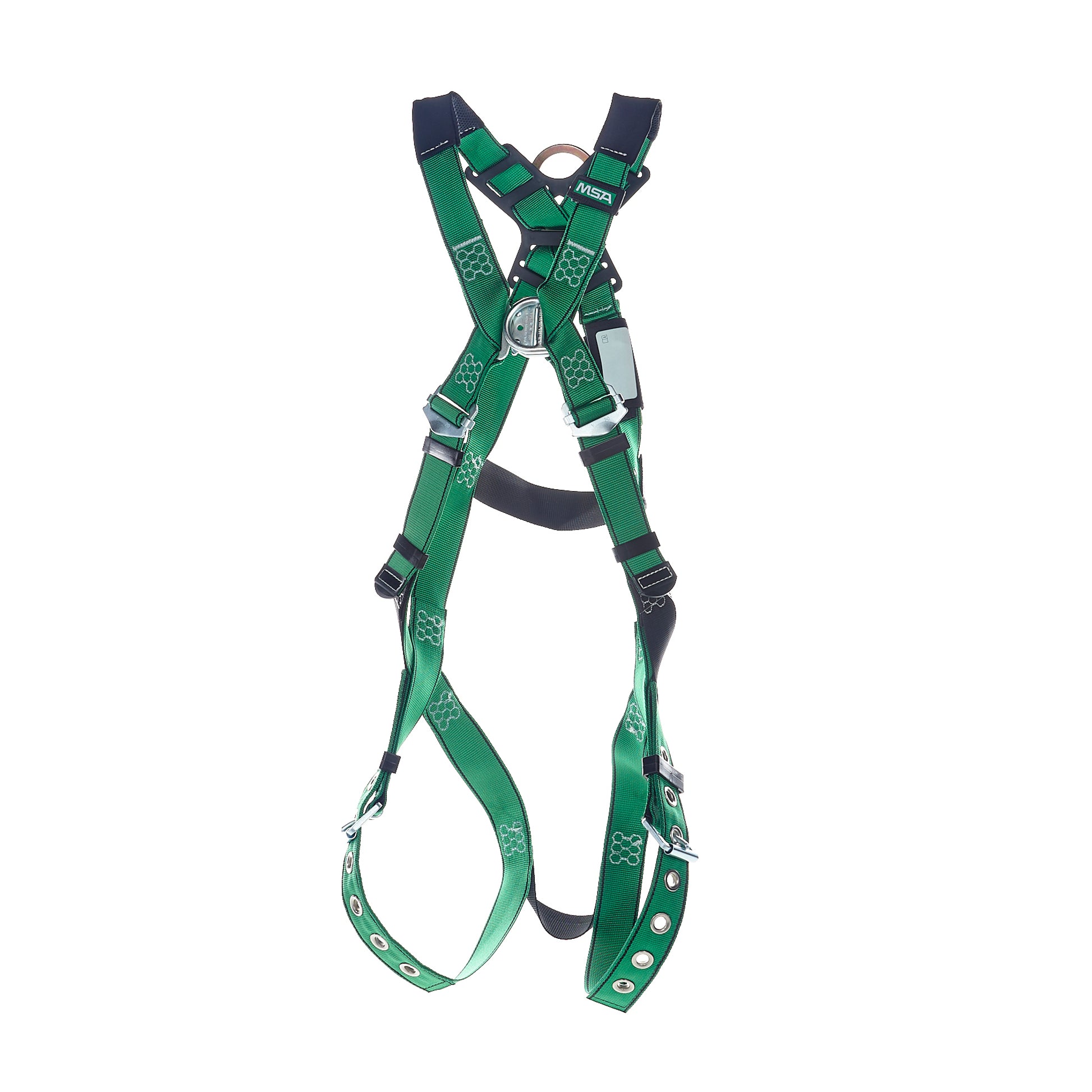 MSA V-FORM Harness w/Back & Front D-Rings - Tongue Buckle Leg Straps Quick Connect Chest Buckle - Super Extra Large - 10206068