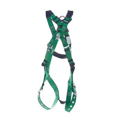 MSA V-FORM Harness w/Back & Front D-Rings - Tongue Buckle Leg Straps Quick Connect Chest Buckle - Extra Large - 10206067