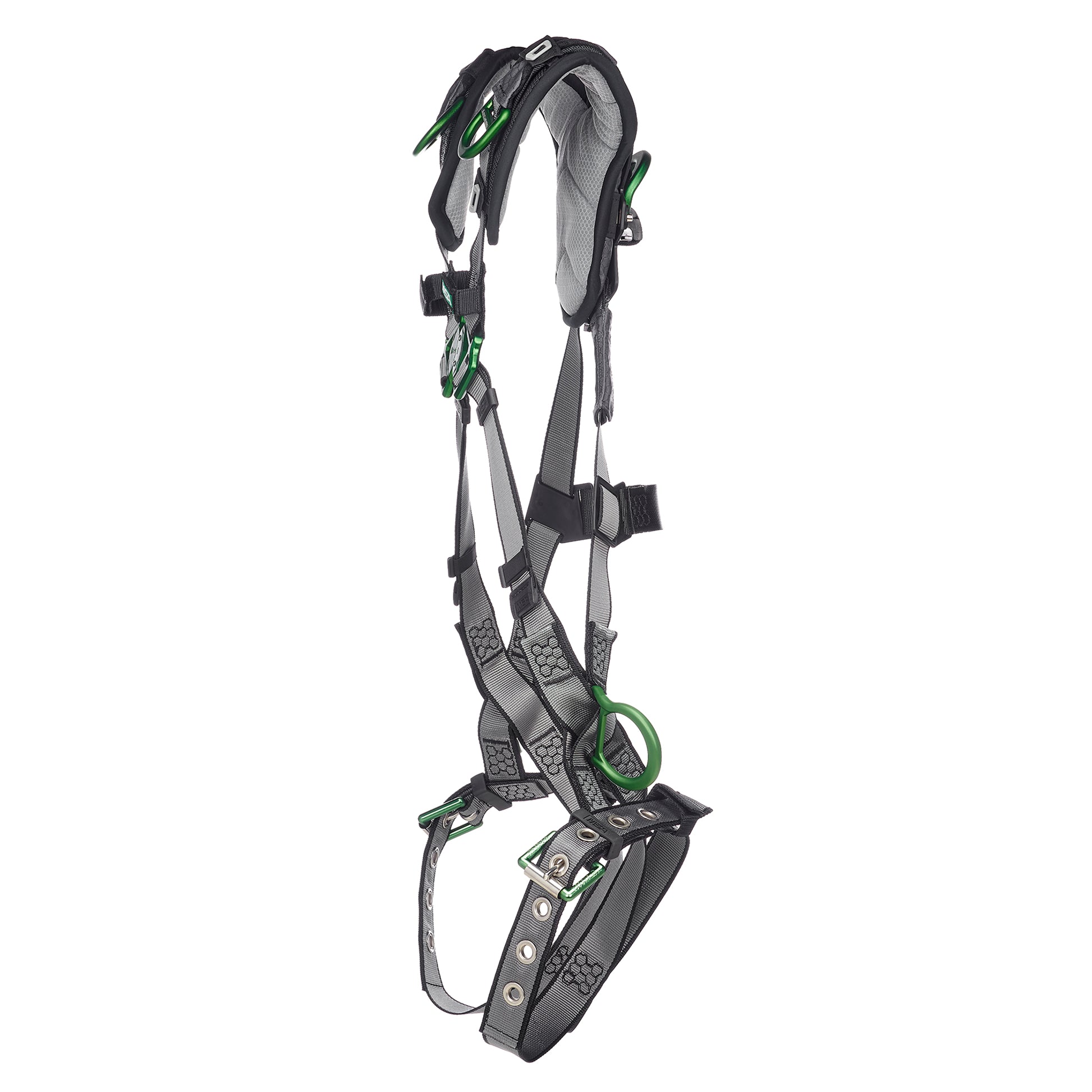 MSA V-FIT Harness w/Back, Side and Shoulder D-Rings - Tongue Buckle Leg Straps - Shoulder Padding - Super Extra Large - 10194943