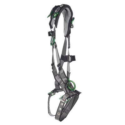 MSA V-FIT Harness w/Back, Side and Shoulder D-Rings - Tongue Buckle Leg Straps - Shoulder Padding - Extra Small - 10194940