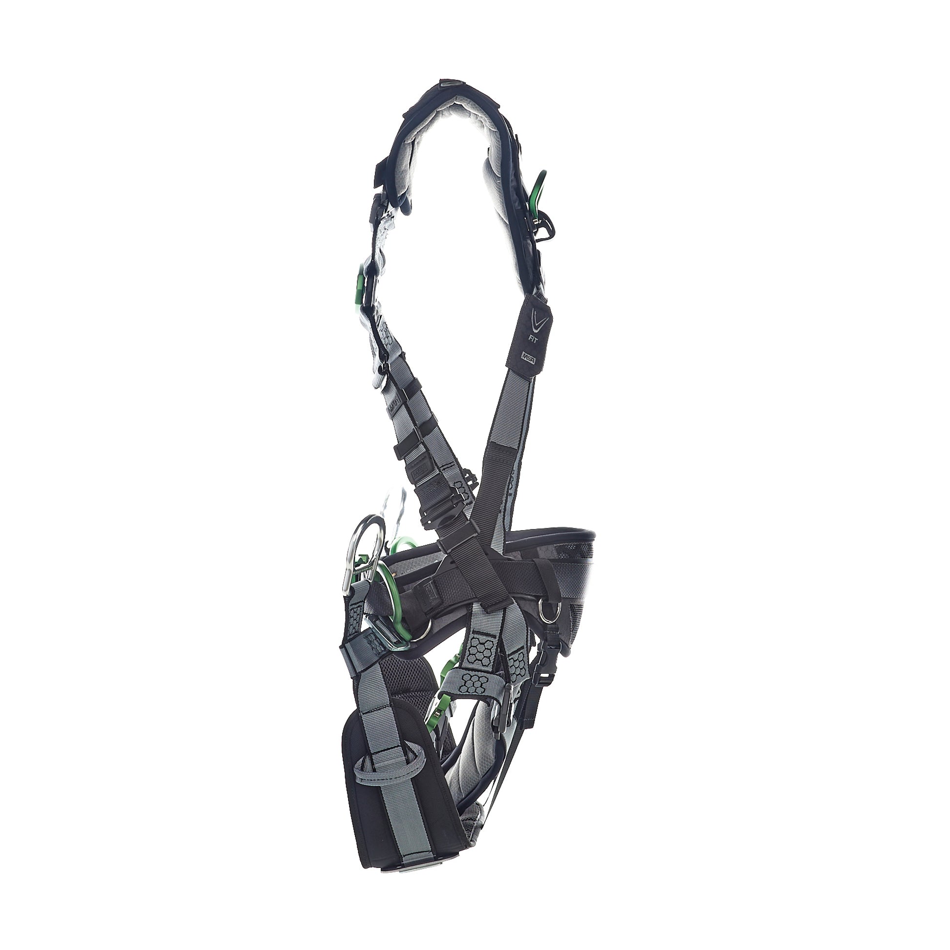 MSA V-FIT Tower Harness w/Back, Front & Side D-Rings - Quick-Connect Leg and Belt Straps - Shoulder & Leg Padding - Extra Large - 10218049