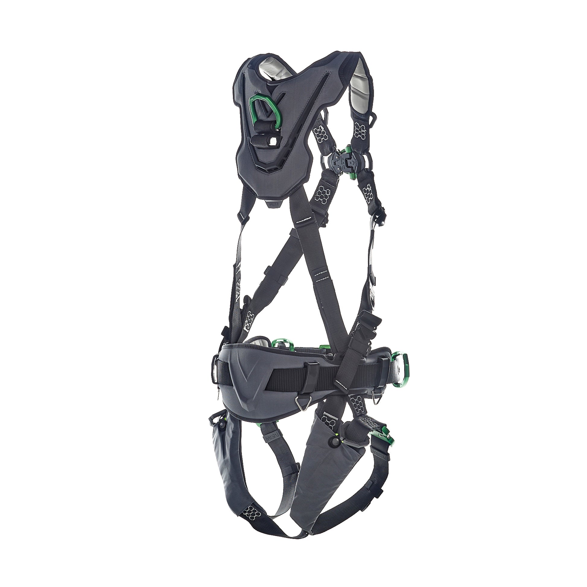 MSA V-FLEX Construction Harness w/Back, Front & Side D-Rings - Quick Connect Leg Straps - Extra Small - 10211342