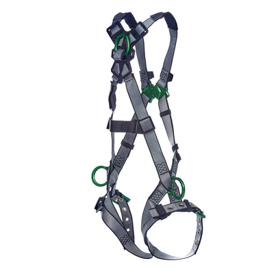 MSA V-FIT Harness w/Back & Side D-Rings - Tongue Buckle Leg Straps - Extra Large - 10195111
