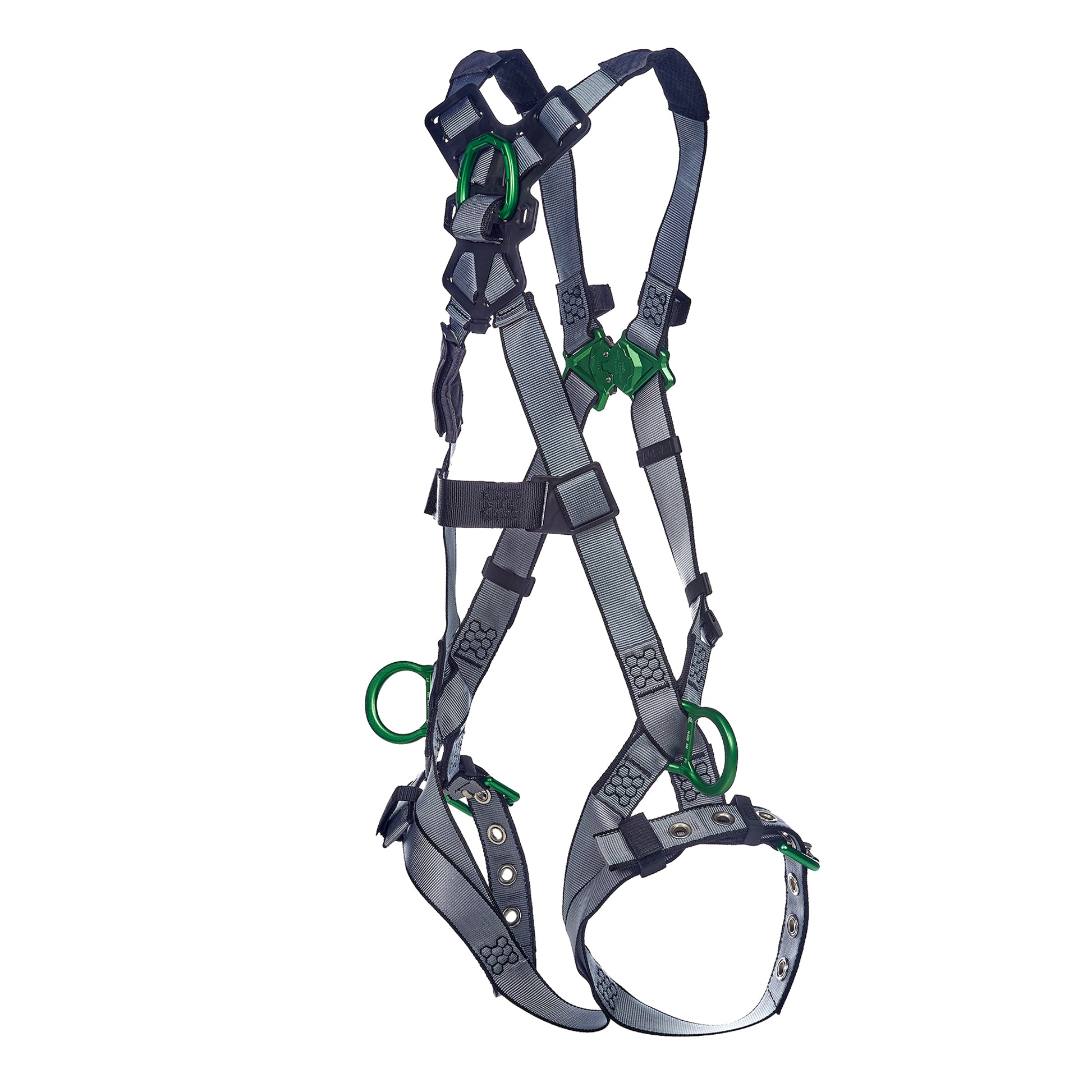MSA V-FIT Harness w/Back & Side D-Rings - Tongue Buckle Leg Straps - Standard - 10195110