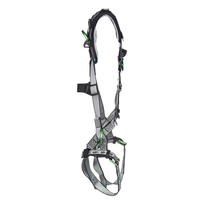 MSA V-FIT Harness w/Back, Front & Side D-Rings - Tongue Buckle Leg Straps - Shoulder Padding - Extra Small - 10194896