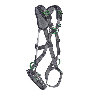 MSA V-FIT Harness w/Back, Front, Side & Shoulder D-Rings - Tongue Buckle Leg Straps - Shoulder Padding - Extra Large - 10194906