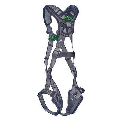 MSA V-FIT Harness w/Back & Shoulder D-Rings - Tongue Buckle Leg Straps - Shoulder & Leg Padding - Super Extra Large - 10195030