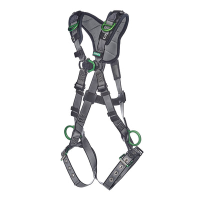 MSA V-FIT Harness w/Back, Front, Side & Shoulder D-Rings - Tongue Buckle Leg Straps - Shoulder Padding - Extra Large - 10194906