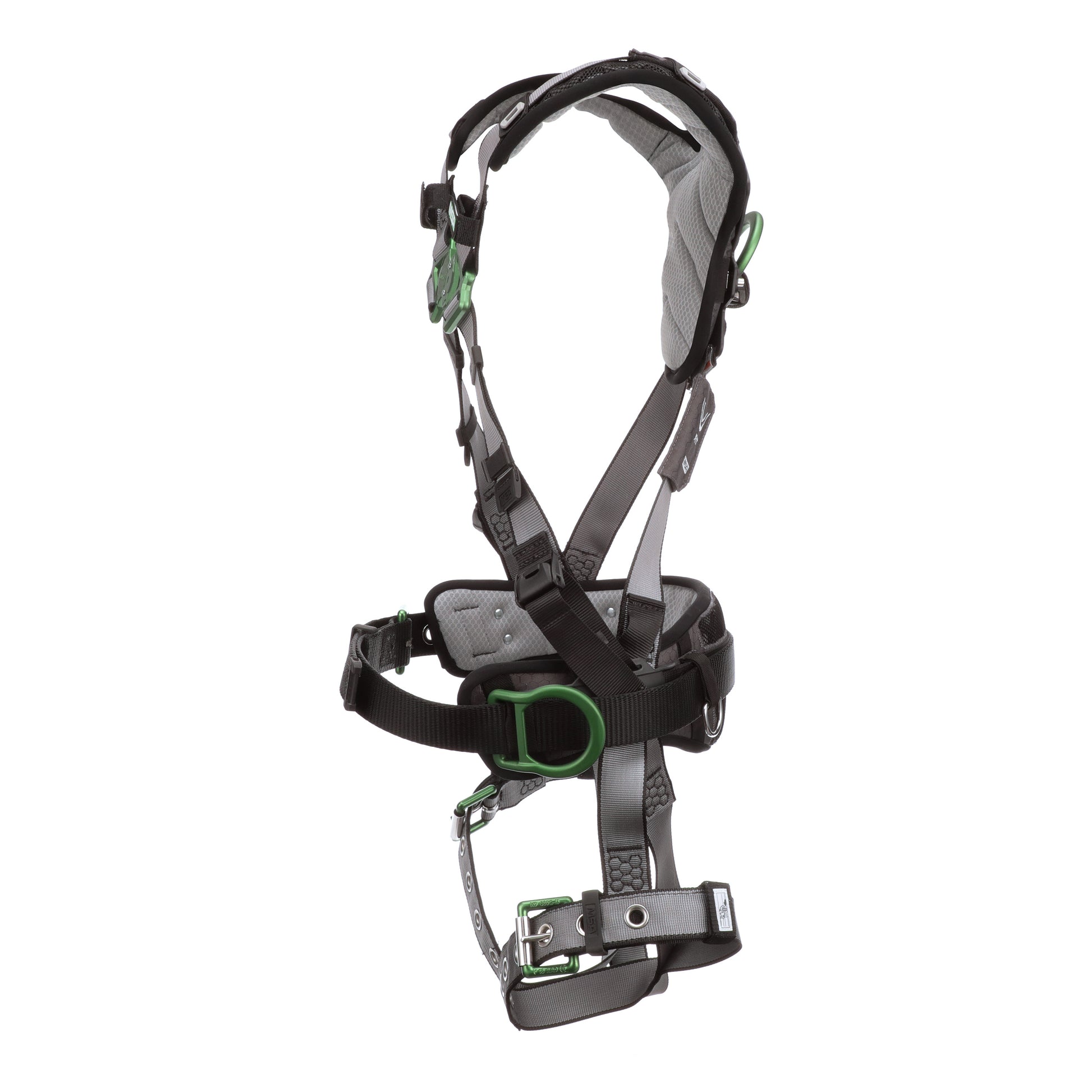 MSA V-FIT Construction Harness w/Back & Side D-Rings - Tongue Buckle Leg Straps - Shoulder Padding - Extra Small - 10195148