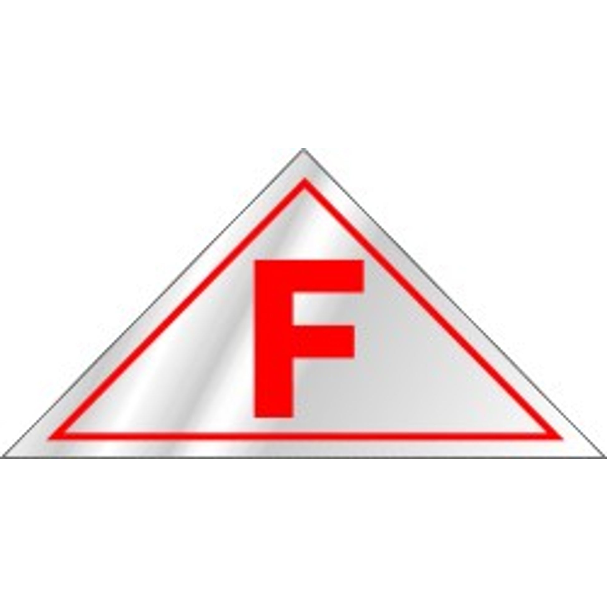 F ROOF TRUSS CONSTRUCTION SIGN - RED ON WHITE - F ROOF TRUSS CONSTRUCTION SIGN - RED ON WHITE, 6X12, Adhesive Vinyl