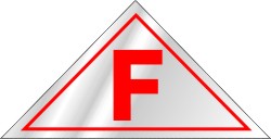 F ROOF TRUSS CONSTRUCTION SIGN - RED ON WHITE