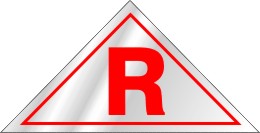 R ROOF TRUSS CONSTRUCTION SIGN - RED ON WHITE