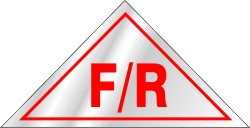 F/R ROOF TRUSS CONSTRUCTION SIGN - RED ON WHITE