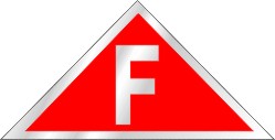 F ROOF TRUSS CONSTRUCTION SIGN - WHITE ON RED