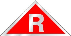 R ROOF TRUSS CONSTRUCTION SIGN - WHITE ON RED