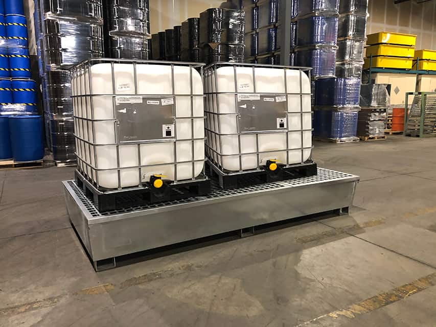 UltraTech International Ultra-Steel Twin IBC Spill Pallet Gray - 1183
