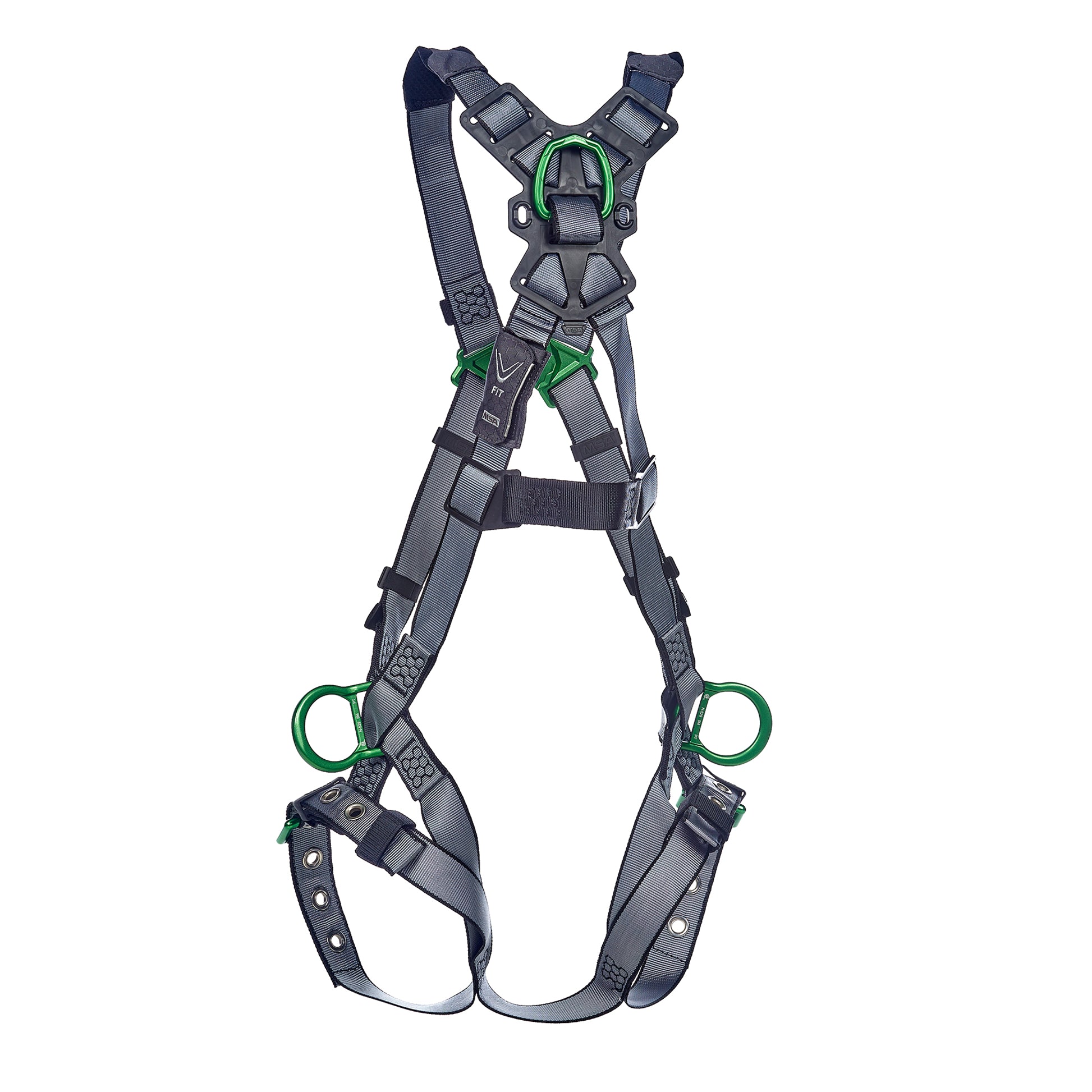 MSA V-FIT Harness w/Back & Side D-Rings - Tongue Buckle Leg Straps - Extra Large - 10195111