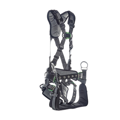 MSA V-FIT Tower Harness w/Back, Front & Side D-Rings - Tongue Buckle Leg and Belt Straps - Shoulder & Leg Padding - Standard - 10218042