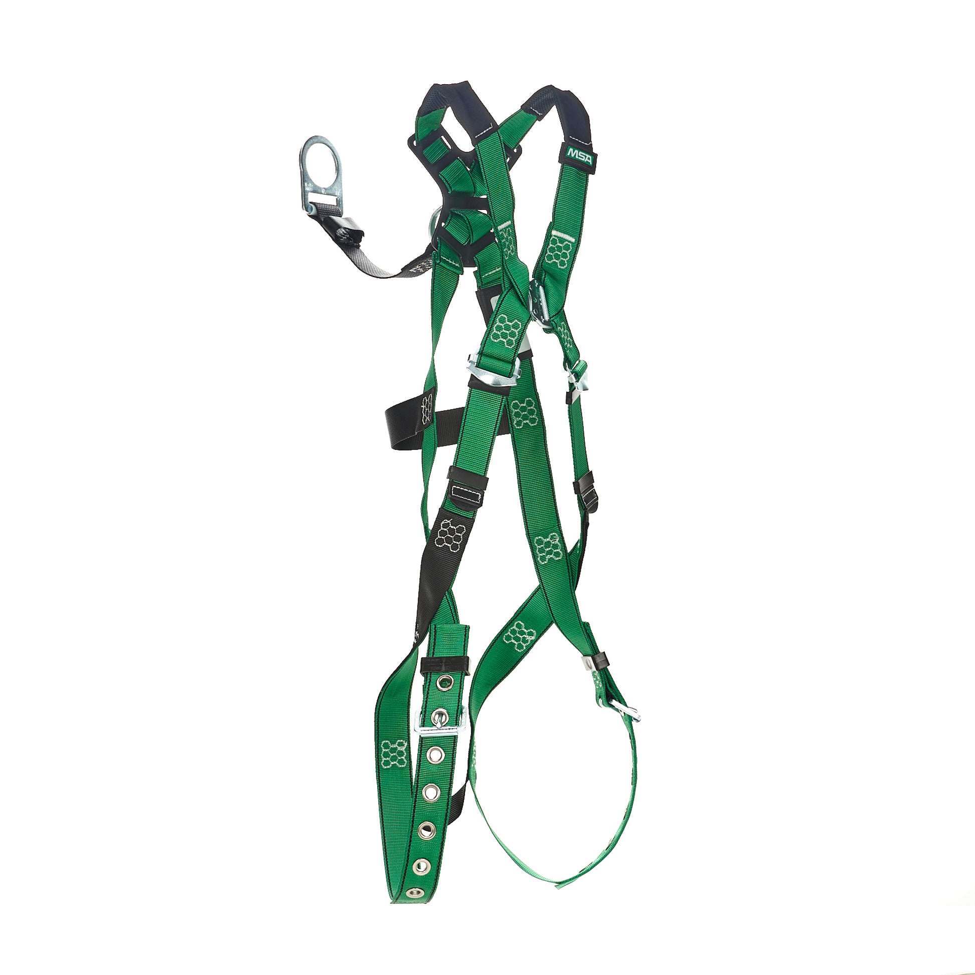 MSA V-FORM Harness w/Back D-Ring with D-Ring Extender - Tongue Buckle Leg Straps Quick Connect Chest Buckle - Extra Small - 10208274