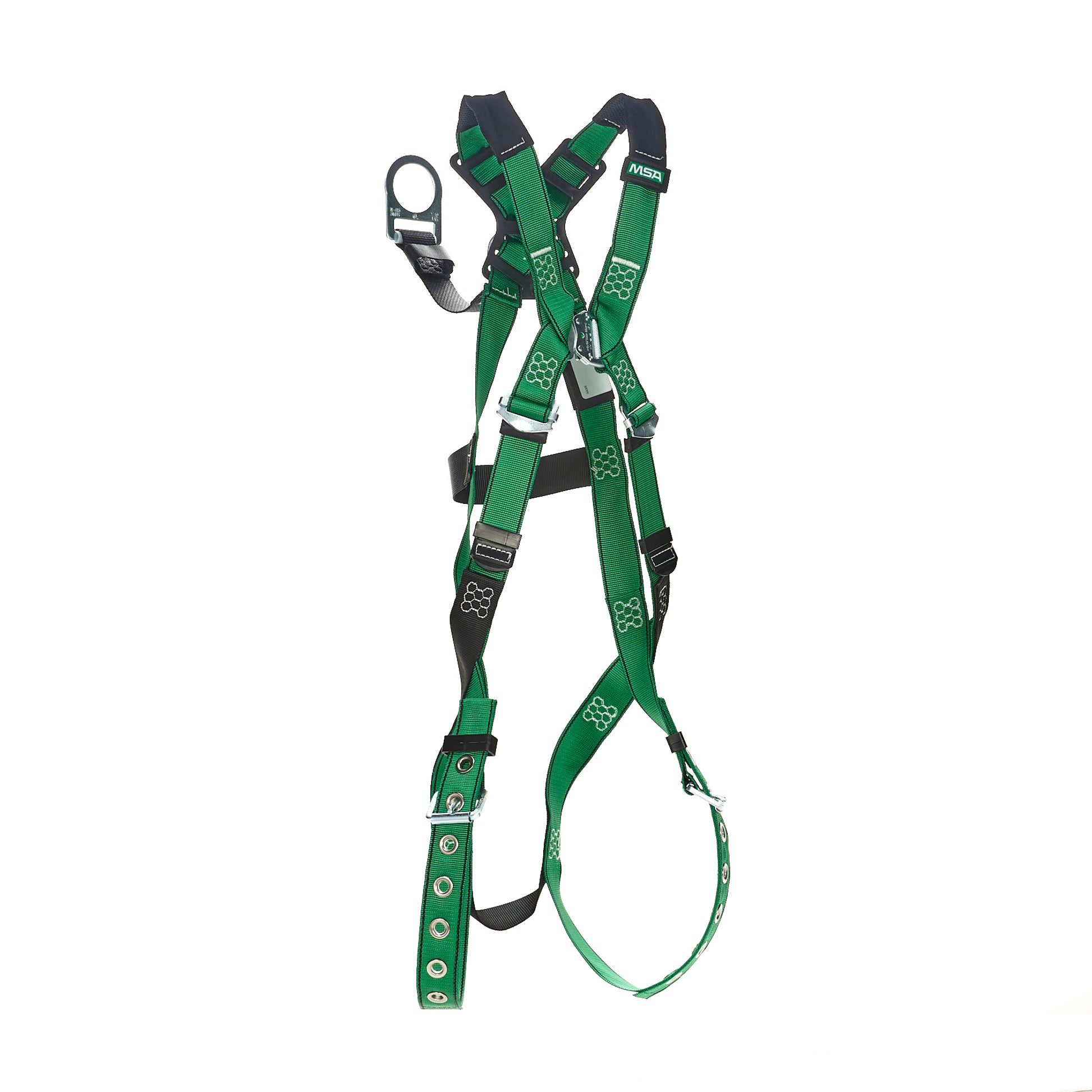 MSA V-FORM Harness w/Back D-Ring with D-Ring Extender - Tongue Buckle Leg Straps Quick Connect Chest Buckle - Extra Small - 10208274