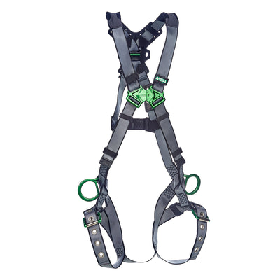 MSA V-FIT Harness w/Back & Side D-Rings - Tongue Buckle Leg Straps - Standard - 10195110