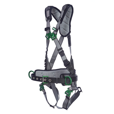 MSA V-FIT Construction Harness w/Back & Side D-Rings - Quick-Connect Leg Straps - Shoulder Padding - Extra Small - 10195133