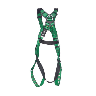MSA V-FORM Harness w/Back D-Ring - Tongue Buckle Leg Straps Quick Connect Chest Buckle - Extra Large - 10206059