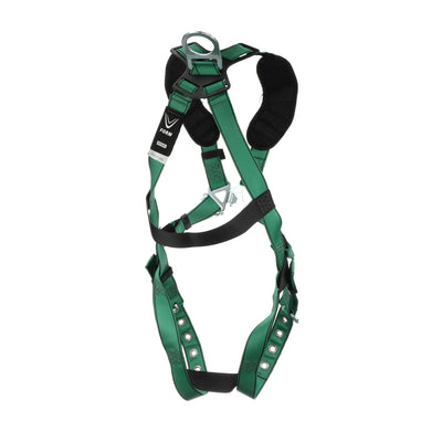 MSA V-FORM Harness w/Back & Shoulder D-Rings - Tongue Buckle Leg Straps - Extra Small - 10197218