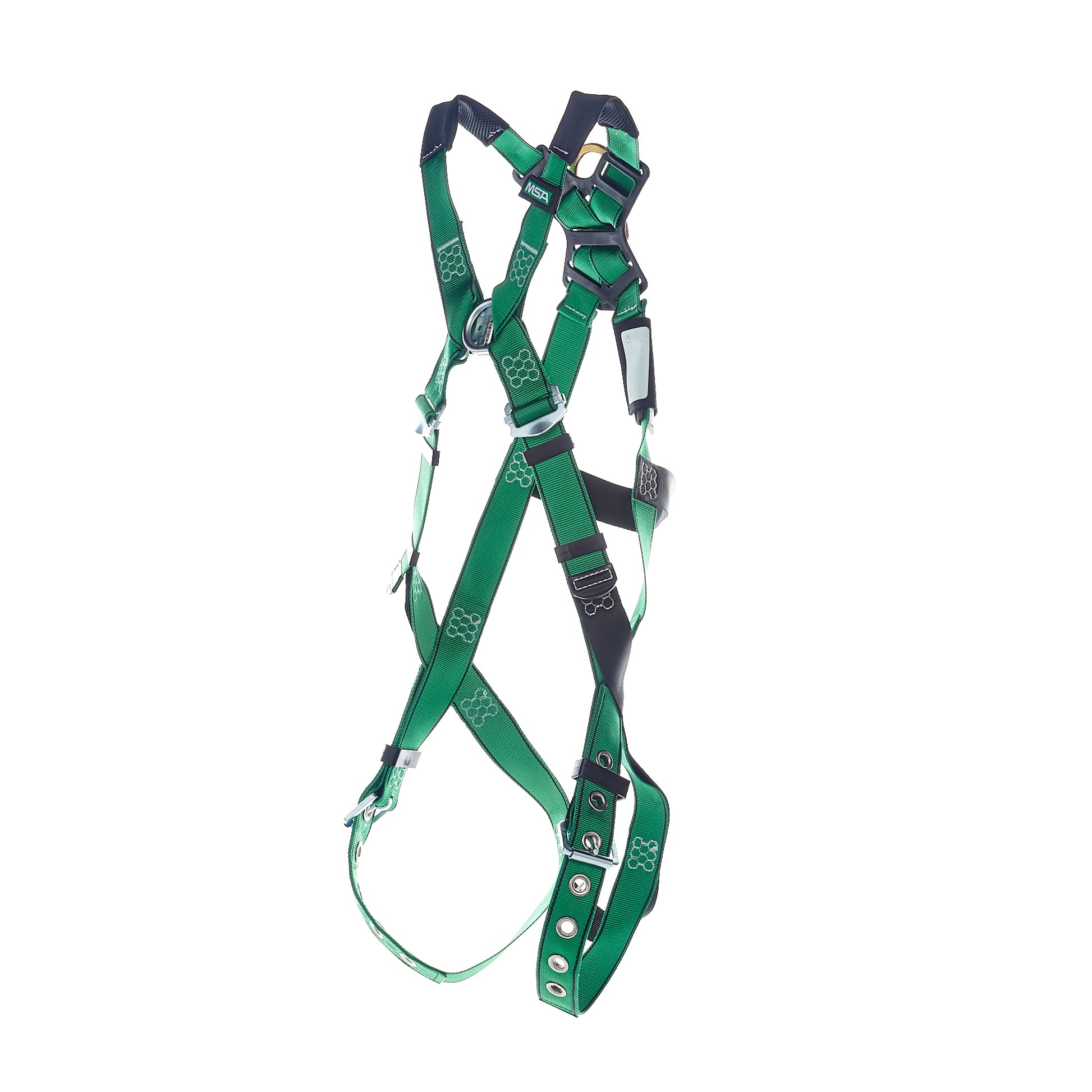 MSA V-FORM Harness w/Back & Front D-Rings - Tongue Buckle Leg Straps Quick Connect Chest Buckle - Standard - 10206066