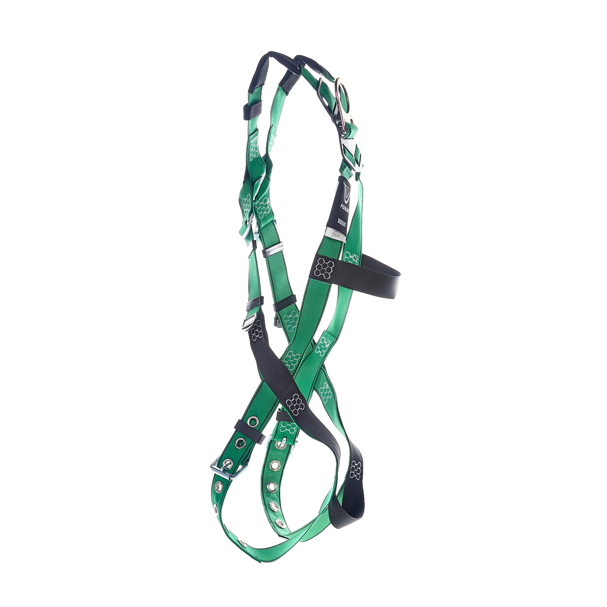MSA V-FORM Harness w/Back & Front D-Rings - Tongue Buckle Leg Straps Quick Connect Chest Buckle - Standard - 10206066
