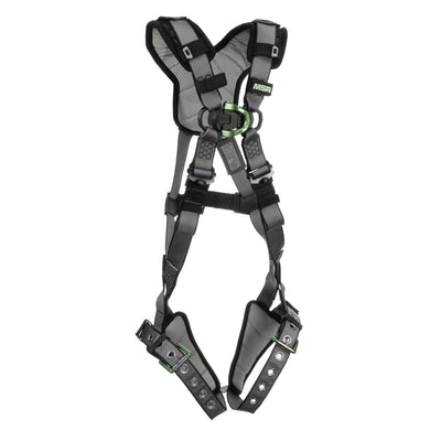 MSA V-FIT Harness w/Back & Front D-Rings - Tongue Buckle Leg Straps - Shoulder Padding - Super Extra Large - 10194895