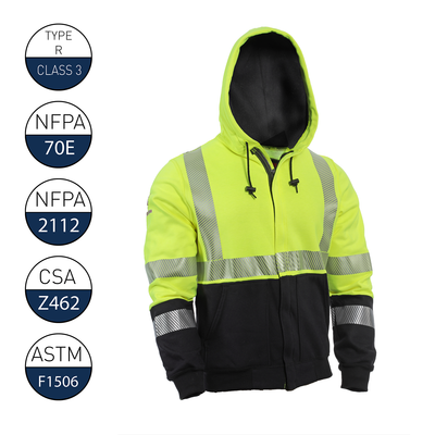 DRIFIRE FR Hi-Vis Hybrid Zip Hoodie Class 3 - SWSHEHZC3