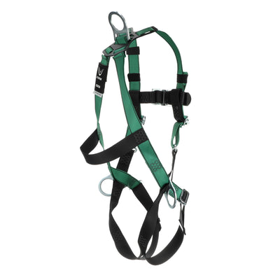 MSA V-FORM Harness w/Back, Front & Side D-Rings - Qwik-Fit Leg Straps - Super Extra Large - 10197438