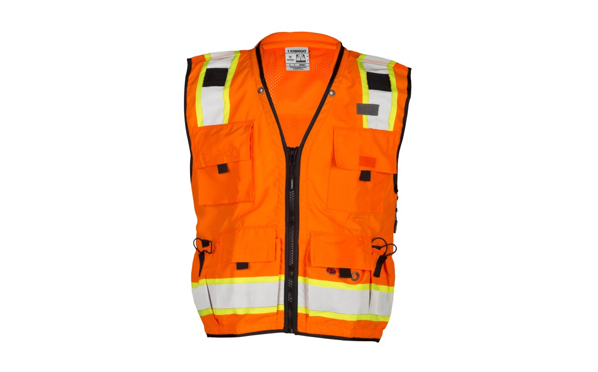 ML Kishigo S5001 Orange Professional Surveyors Vest - front