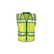 ML Kishigo S5044 Lime/Green Color Contrast Surveyors Vest - front