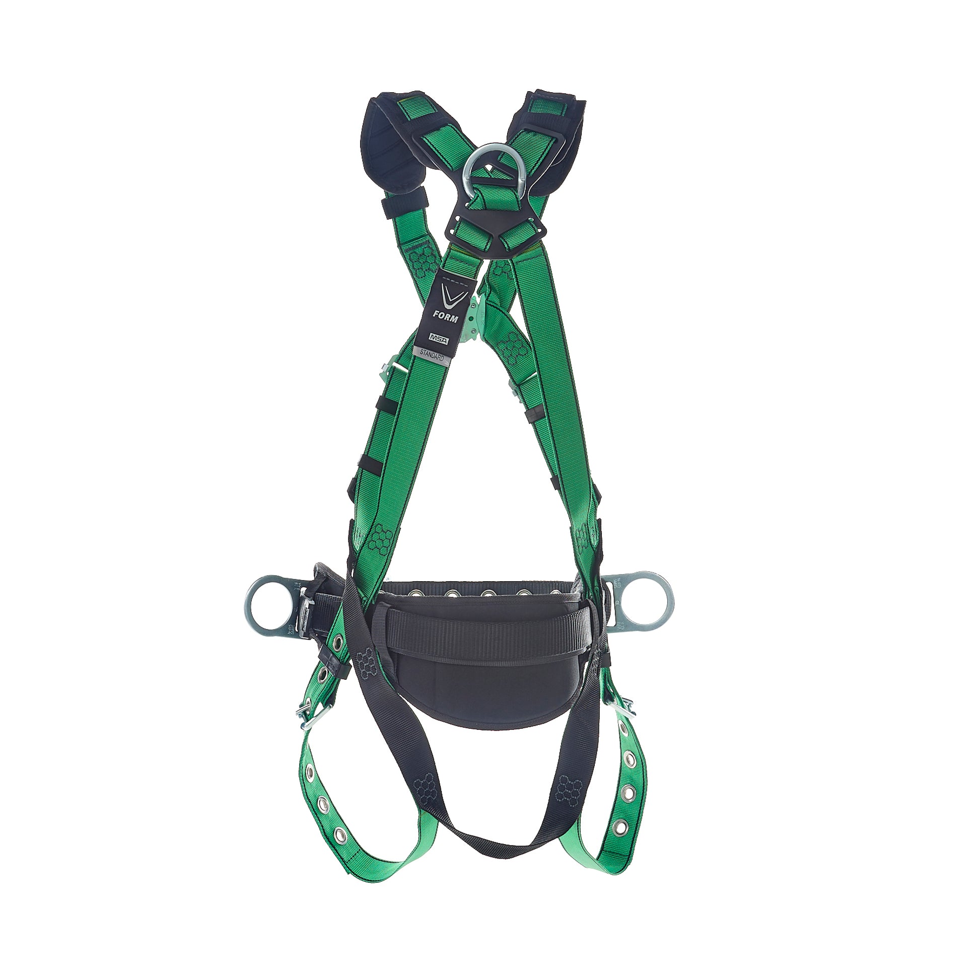 MSA V-FORM Construction Harness w/Back & Side D-Rings - Tongue Buckle Leg Straps Quick Connect Chest Buckle - Shoulder Padding - Standard - 10207734