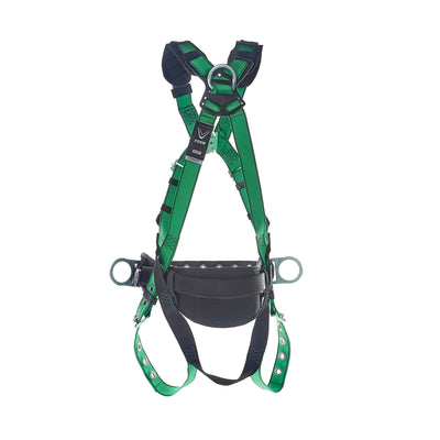 MSA V-FORM Construction Harness w/Back & Side D-Rings - Tongue Buckle Leg Straps Quick Connect Chest Buckle - Shoulder Padding - Standard - 10207734