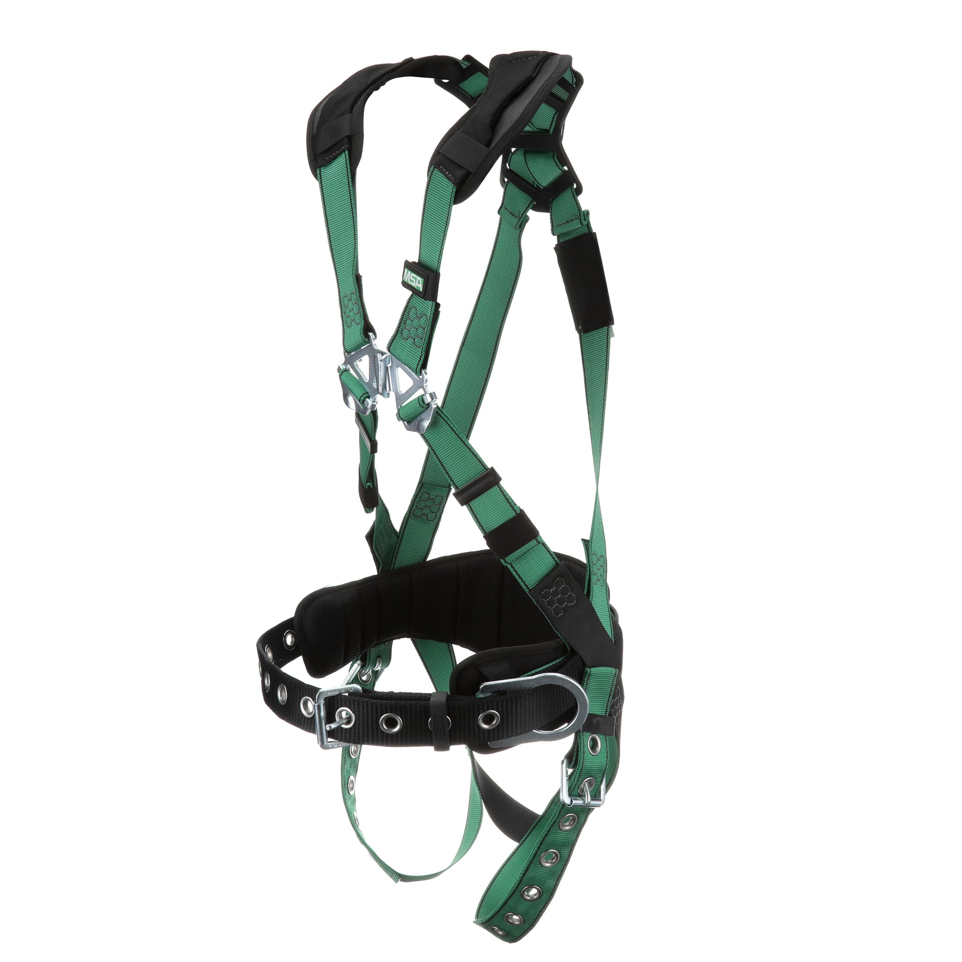 MSA V-FORM Construction Harness w/Back & Side D-Rings - Tongue Buckle Leg Straps - Shoulder Padding - Extra Small - 10197363