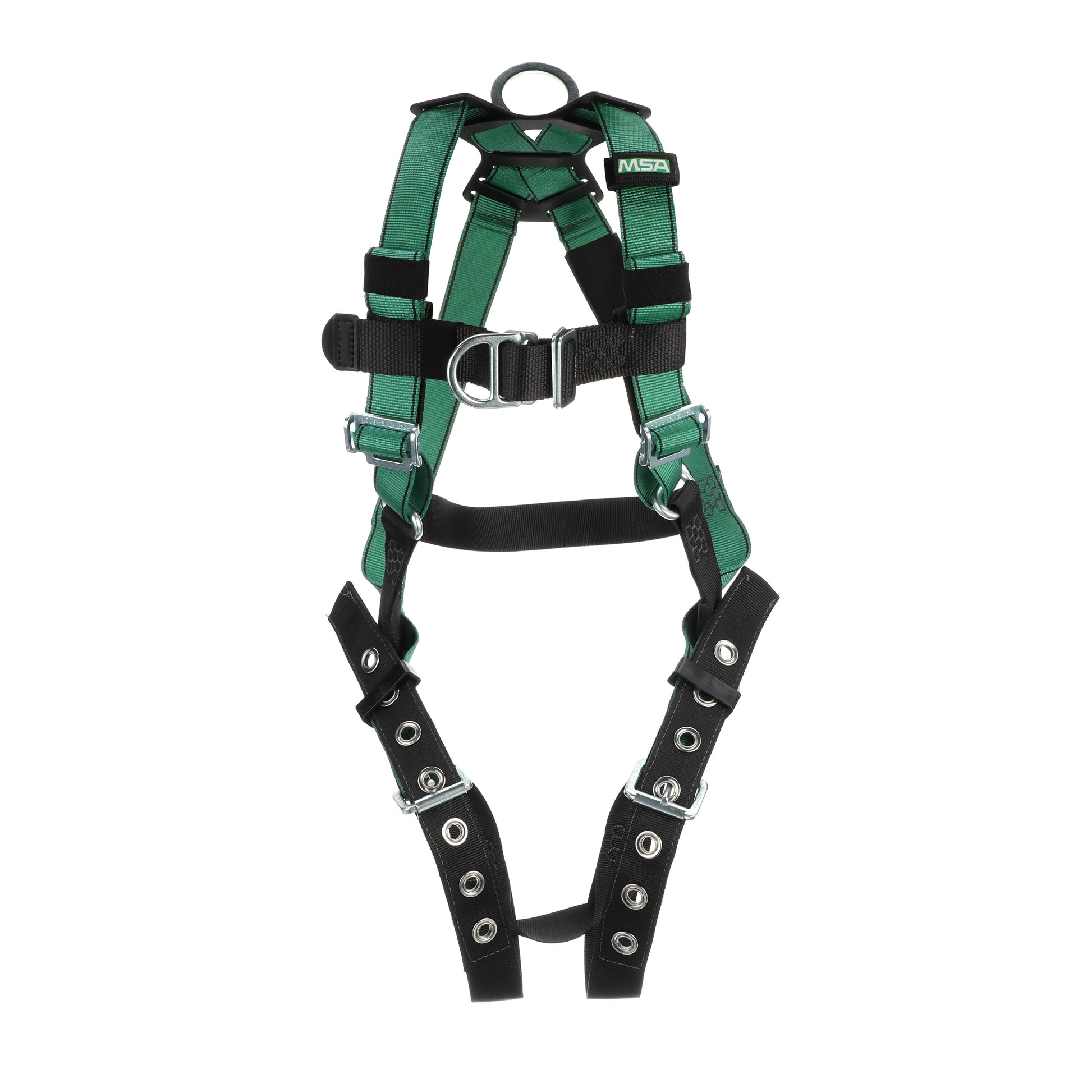 MSA V-FORM Harness w/Back, Front & Side D-Rings - Tongue Buckle Leg Straps - Super Extra Large - 10197209
