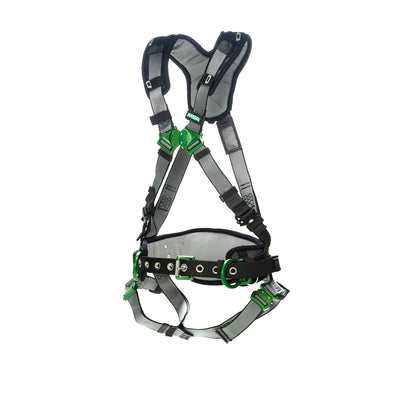 MSA V-FIT Construction Harness w/Back & Side D-Rings - Quick-Connect Leg Straps - Shoulder Padding - Extra Large - 10195135