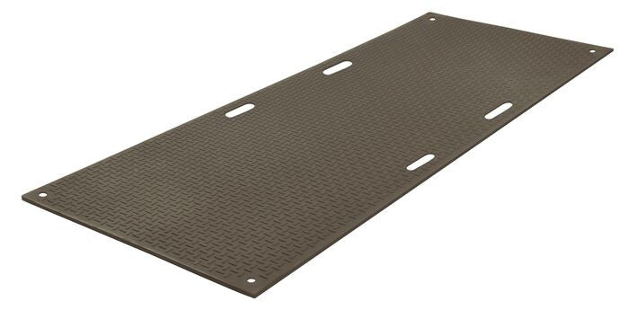 Ground Protection - VersaMAT - 3' X 8' - Black - W/ Hand Holes - 120 Ton Load - VM38HH8