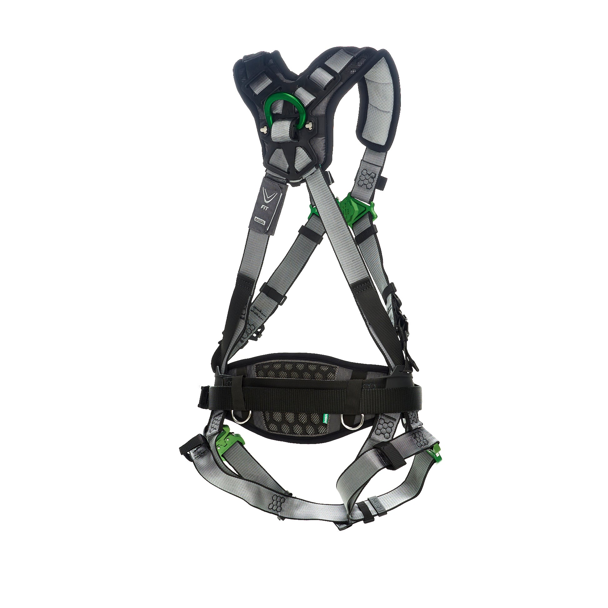 MSA V-FIT Construction Harness w/Back & Side D-Rings - Quick-Connect Leg Straps - Shoulder Padding - Super Extra Large - 10195136