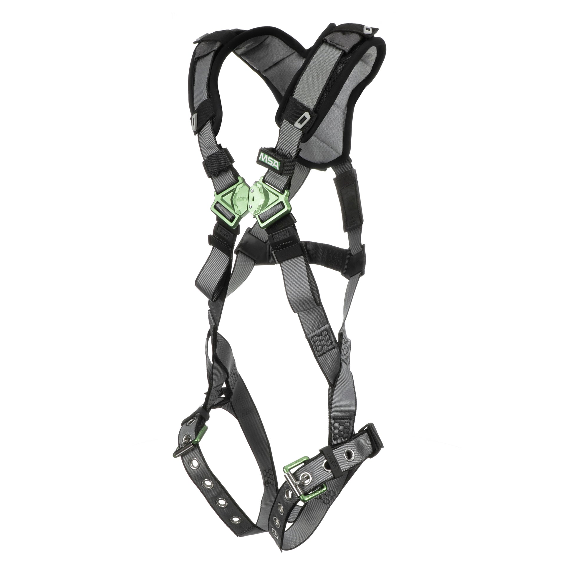 MSA V-FIT Harness w/Back D-Ring - Tongue Buckle Leg Straps - Shoulder Padding - Extra Large - 10194890