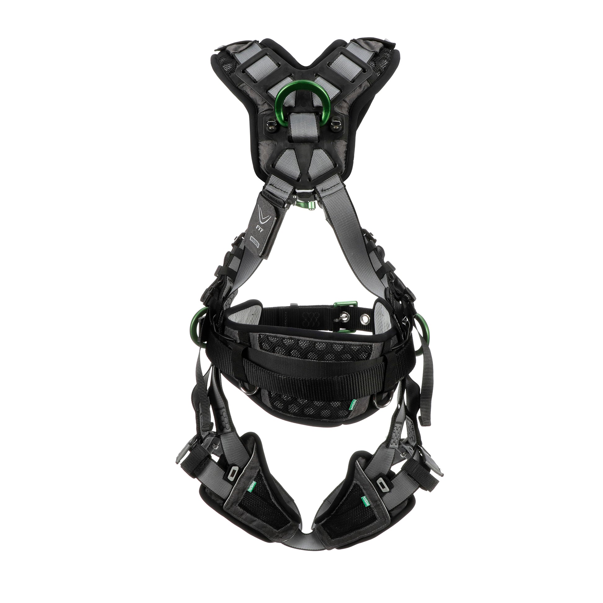 MSA V-FIT Construction Harness w/Back & Side D-Rings - Tongue Buckle Leg Straps - Shoulder & Leg Padding - Standard - 10195181