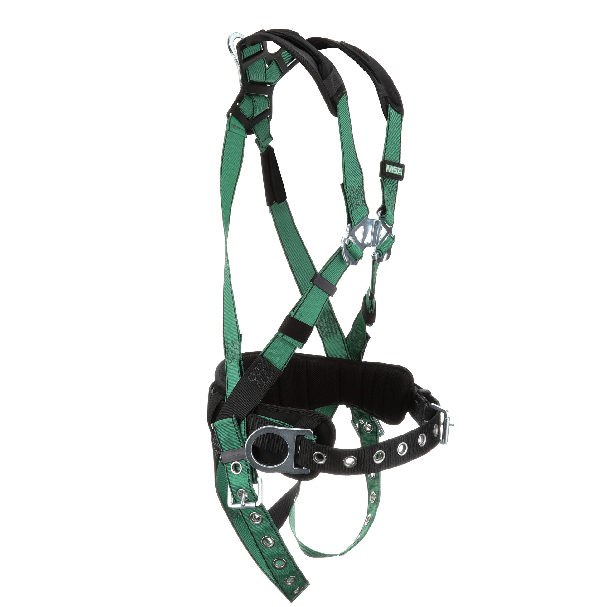 MSA V-FORM Construction Harness w/Back & Side D-Rings - Tongue Buckle Leg Straps - Shoulder Padding - Extra Large - 10197365