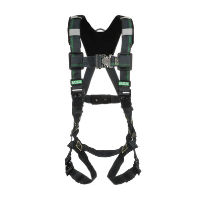 MSA EVOTECH Arc Flash Harness w/Back D-Ring - Quick-Connect leg straps - Shoulder Padding - X-Small (XSM) - 10150143