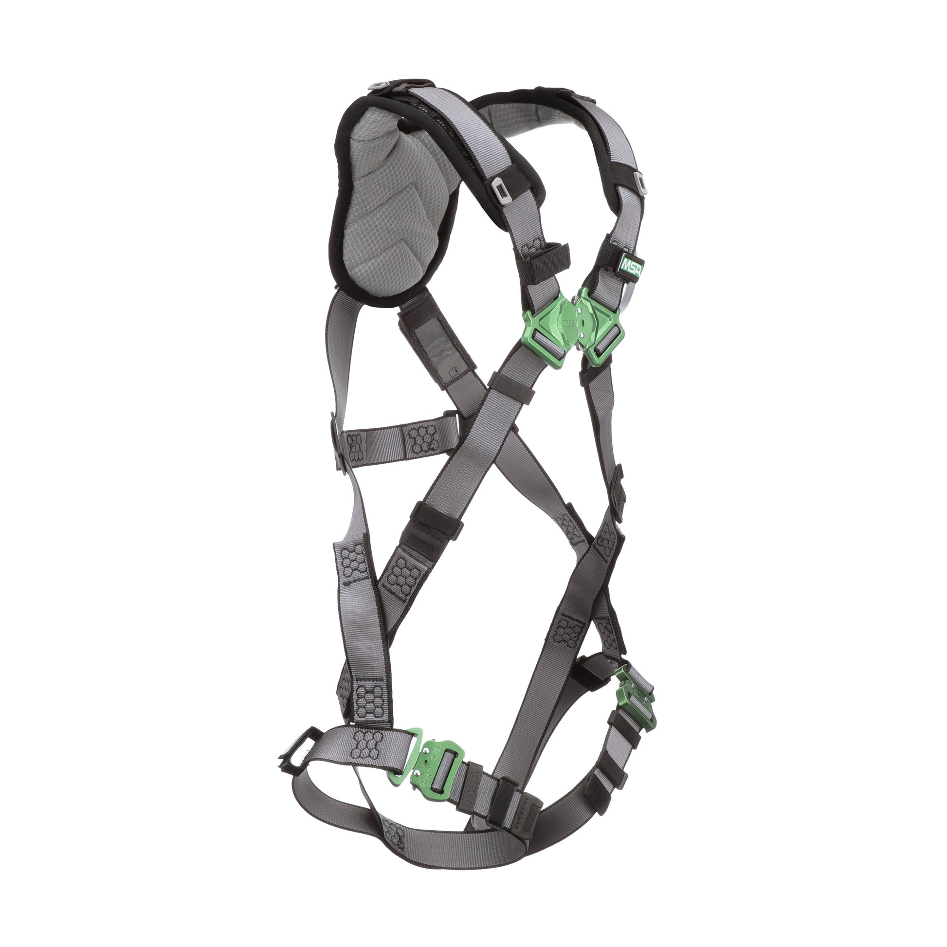 MSA V-FIT Harness w/Back D-Ring - Quick-Connect Leg Straps - Shoulder Padding - Extra Large - 10194671